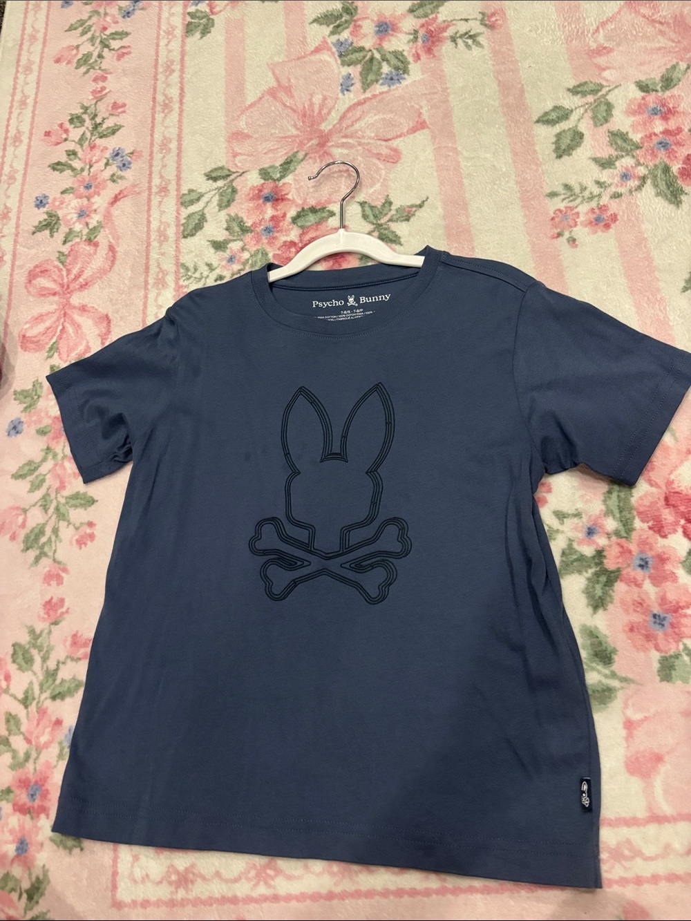 Boys Psycho Bunny Navy Short-Sleeve Tee with Bunny Crossbones Graphic